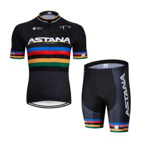 Fashion Simple Cycling Jersey Short Sleeve Suit (Option: Black-3XL)