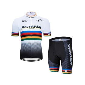 Fashion Simple Cycling Jersey Short Sleeve Suit (Option: White-L)
