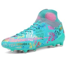 Soccer Shoes Fashion Breathable Broken Nail Soccer Shoes Men's Large Size (Option: Moonlight Spike-34)