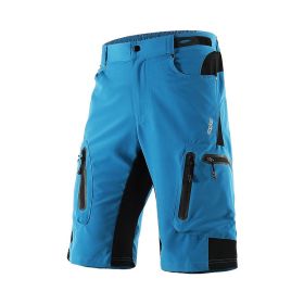 Outdoor Mountaineering Downhill Off Road Mountain Bike Five Point Cycling Shorts (Option: Fancy blue-Asian Size XXL)