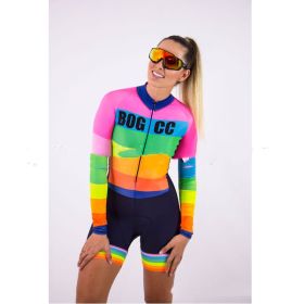 Cycling Suit One Piece Women's Cycling  Racing (Option: Orange-M)