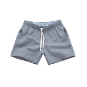 Beach Pants Men's Shorts Summer Surf Pants (Option: Grey-3XL)