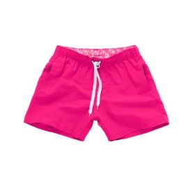 Beach Pants Men's Shorts Summer Surf Pants (Option: Rose Red-3XL)