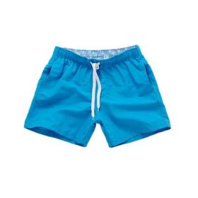 Beach Pants Men's Shorts Summer Surf Pants (Option: Blue-L)