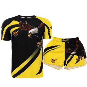 MMA Combat Sports Quick Dry Training Shorts Suit (Option: Shorts and shirts-S)