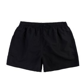 Men's Beach Quick Dry Three Points Casual Loose Surf Pants (Option: black-M)