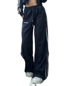Vintage Striped Hip-hop Casual Pants (Option: Blue-2XL)