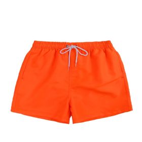 Men's Beach Quick Dry Three Points Casual Loose Surf Pants (Option: Orange-M)
