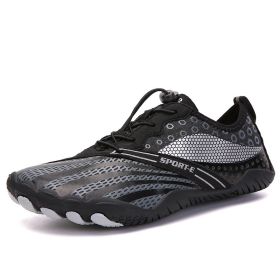 New Cross-border Five-finger Shoes Diving Fishing Couple Outdoor Wading River Upstream Shoes (Option: Black-46)