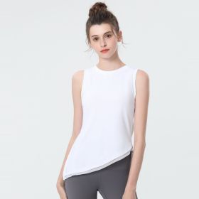 Sleeveless Sports Vest Women's Outer Wear Tight (Option: White-M)